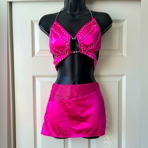 Hot Pink Skirt & Crop Top set